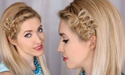 Bow Braid Headband Hairstyle